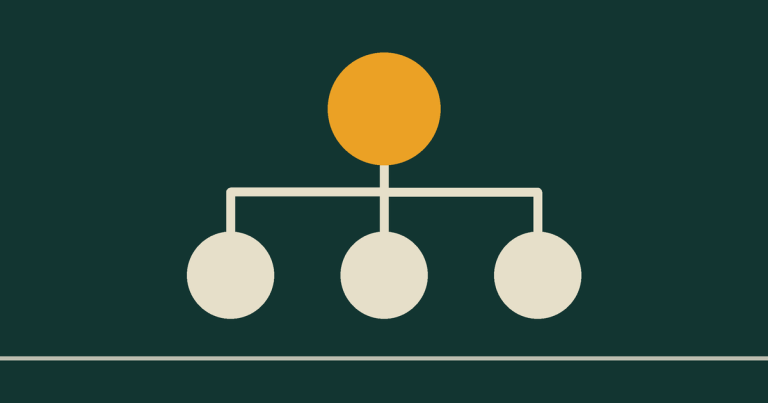 One dawn gold node joined to three below it.