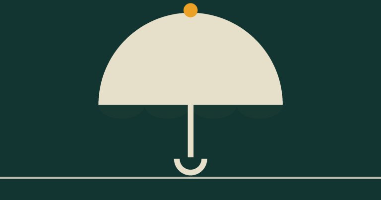 An open umbrella with a scalloped edge and a dawn gold tip.